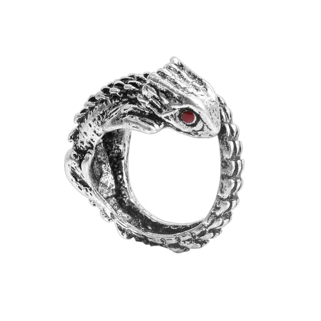 sengpan jewelry gifts for women hot sale new Retro Punk Snake Dragon Ring for Men Women Exaggerated Antique Siver Color Opening Adjustable Rings Anillo Hombre Bijoux