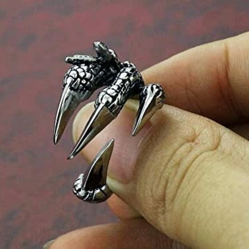 sengpan western jewelry for women Halloween gift 1pcs Titanium Steel Eagle Dragon Claw Halloween Skull Ring Hot Selling Men's Domineering Opening Rock Animal Jewelry