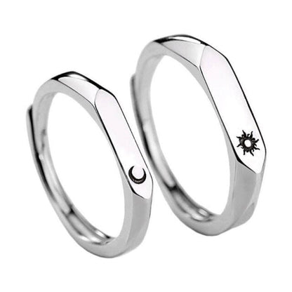 sengpan Christmas wishlist 2 sets of sun and moon matching couple friendship lover opening adjustable ring ring set ring suitable for Christmas gifts