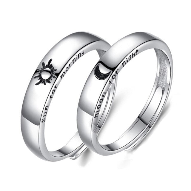 sengpan Christmas wishlist 2 sets of sun and moon matching couple friendship lover opening adjustable ring ring set ring suitable for Christmas gifts