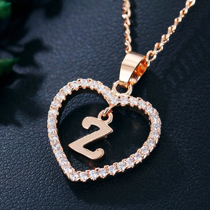 sengpan Womens Jewelry Name Initials Heart Pendant Necklace 26 Letters Zircon Love Necklaces Girls Gifts the First Letter Accessories