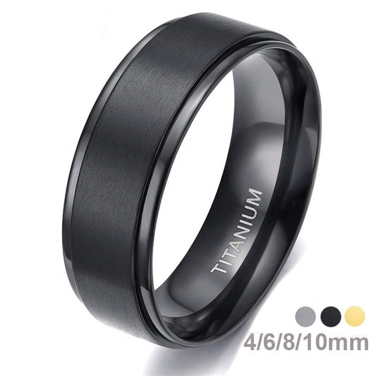 sengpan Tigrade 4/6/8/10mm Black Titanium Ring Man Brushed Wedding Band Women Engagement Rings Silver Color Bague Femme anneau bijoux