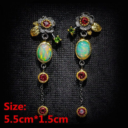 sengpan Christmas gifts for her hot sale new Vintage Indian Tribal Green Resin Dangle Earrings Bohemian Big Long Hollow Drop Earrings For Women Hippie Brincos Jewelry