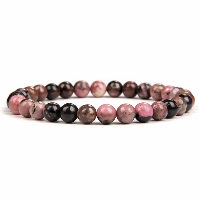 sengpan 4/6/8/10mm Rhodochrosite Bracelet Fashion Natural Stone Beads Bracelets for Women Men Energy Yoga Charm Bracelet Jewelry Gifts