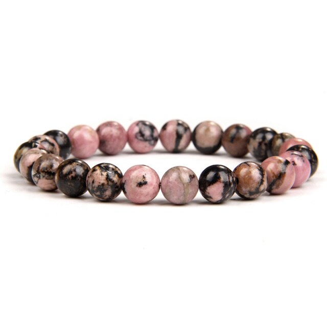 sengpan 4/6/8/10mm Rhodochrosite Bracelet Fashion Natural Stone Beads Bracelets for Women Men Energy Yoga Charm Bracelet Jewelry Gifts