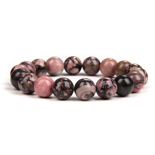 sengpan 4/6/8/10mm Rhodochrosite Bracelet Fashion Natural Stone Beads Bracelets for Women Men Energy Yoga Charm Bracelet Jewelry Gifts