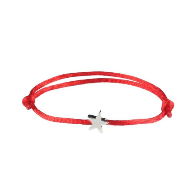 sengpan Lucky Red Rope Bracelet Couple Simplicity Adjustable Five Pointed Star Charm Bracelets for Women Men Bracelet Friendship Jewelry