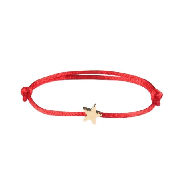 sengpan Lucky Red Rope Bracelet Couple Simplicity Adjustable Five Pointed Star Charm Bracelets for Women Men Bracelet Friendship Jewelry