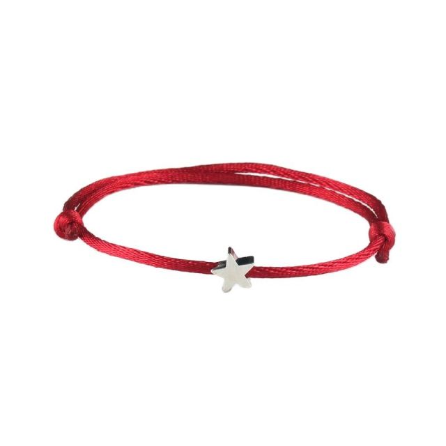 sengpan Lucky Red Rope Bracelet Couple Simplicity Adjustable Five Pointed Star Charm Bracelets for Women Men Bracelet Friendship Jewelry