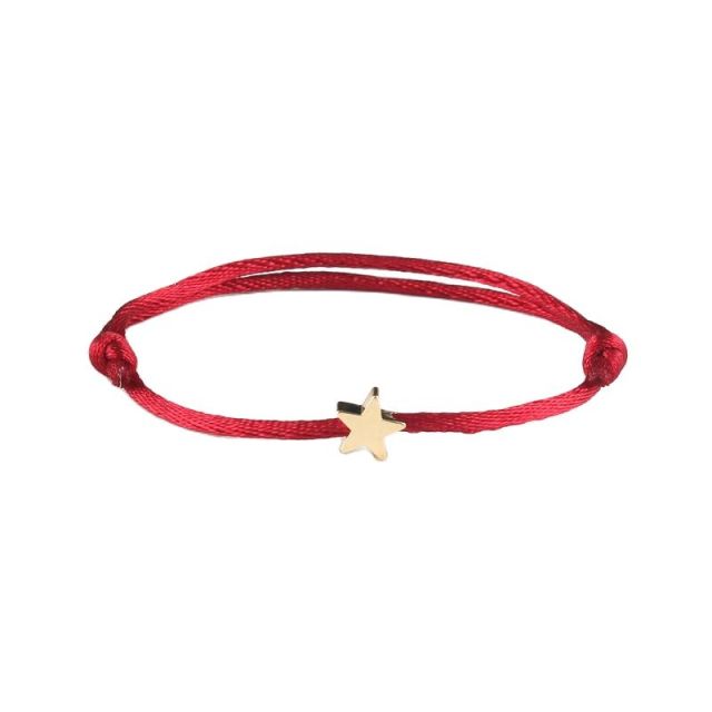 sengpan Lucky Red Rope Bracelet Couple Simplicity Adjustable Five Pointed Star Charm Bracelets for Women Men Bracelet Friendship Jewelry