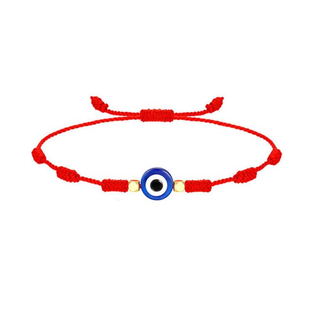 sengpan 12 Style Hand Braided Lucky Evil Red String Charm Bracelet Women Men Blue Eye Round Beads Bracelet Fashion Friendship Jewelry