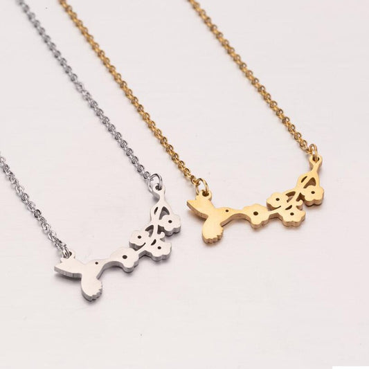 sengpan Fashion Necklaces for Women Statement	Flower Branch Pendants Necklaces Girls Stainless Steel Jewery Gifts kettingen