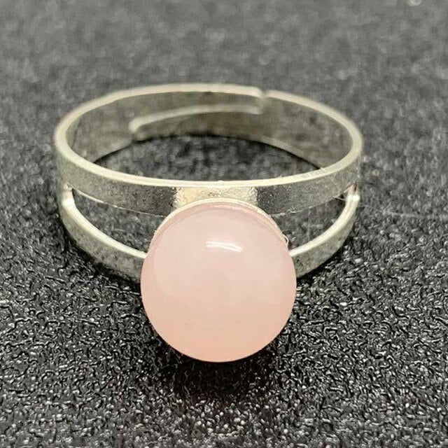 sengpan gifts for women Fashion Natural Stone Rings for Women Amethyst Opal Pink Crystal Labradorite Rings Adjustable Jewlery Gifts