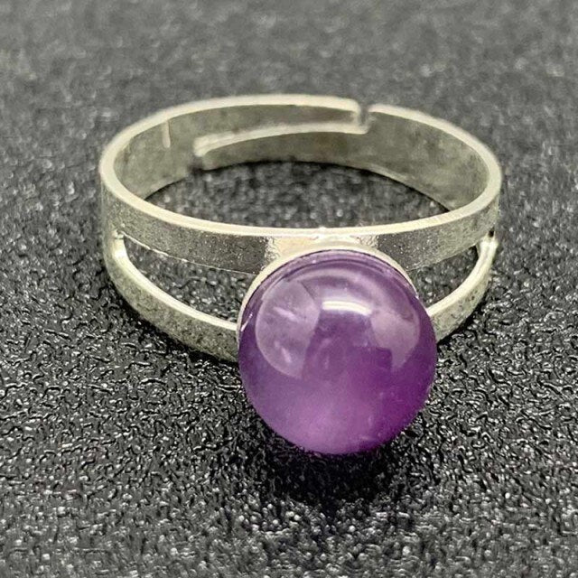 sengpan gifts for women Fashion Natural Stone Rings for Women Amethyst Opal Pink Crystal Labradorite Rings Adjustable Jewlery Gifts