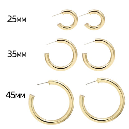 sengpan Gold Silver Color Stainless Steel Hoop Earrings for Women Small Simple Round Circle Huggies Ear Rings Steampunk Accessories