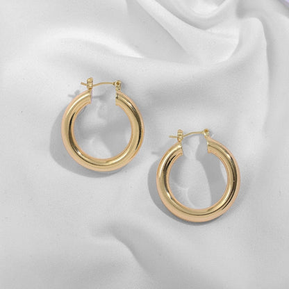 sengpan Gold Silver Color Stainless Steel Hoop Earrings for Women Small Simple Round Circle Huggies Ear Rings Steampunk Accessories