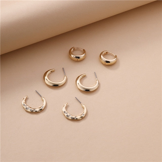 sengpan Gold Silver Color Stainless Steel Hoop Earrings for Women Small Simple Round Circle Huggies Ear Rings Steampunk Accessories