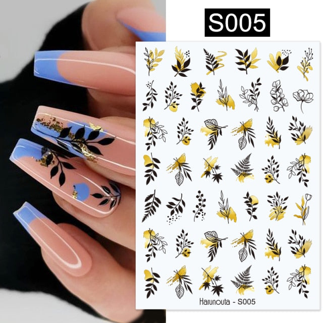 sengpan CHEISTMAS gifts for her 1PC 3D Nail Stickers Black Heart Love Self-Adhesive Slider Letters Nail Art Decorations Stars Decals Manicure Accessories