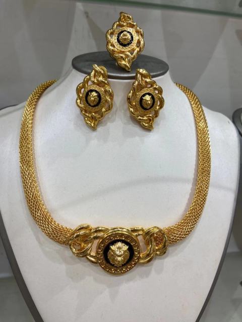 sengpan bridal jewelry set for wedding Arab Dubai Bride Jewelry Set 24K High-End Temperament Real Gold Plated Jewelry Wedding Set Necklace Earring Ladies Gift Set