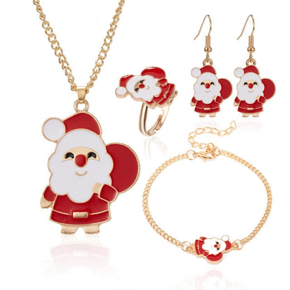 sengpan Christmas wishlist 5PCS/Set Christmas Women Alloy Jewelry Set Santa Elk Bell Earrings Necklace Bracelet Decor Xmas Accessories Gift for Girl Women