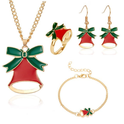 sengpan Christmas wishlist 5PCS/Set Christmas Women Alloy Jewelry Set Santa Elk Bell Earrings Necklace Bracelet Decor Xmas Accessories Gift for Girl Women