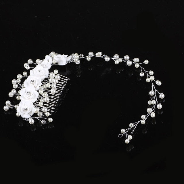 sengpan bridal jewelry set for wedding Flashing Rhinestone Pearl Hair Clip Bridal Hair Ornaments Elegant Wedding Jewelry Accessories Crystal Bride Hair Comb Headwear