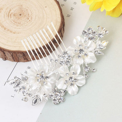 sengpan bridal jewelry set for wedding Flashing Rhinestone Pearl Hair Clip Bridal Hair Ornaments Elegant Wedding Jewelry Accessories Crystal Bride Hair Comb Headwear