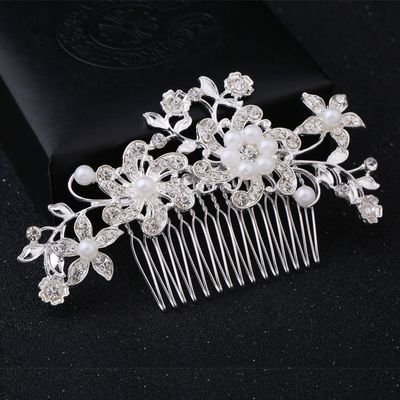 sengpan Christmas gifts for her Gold Color Wedding Hair Combs For Women Charm Pearls Crystal Bridal Hair Accessories Birthday Party Headwear Brides Tiara