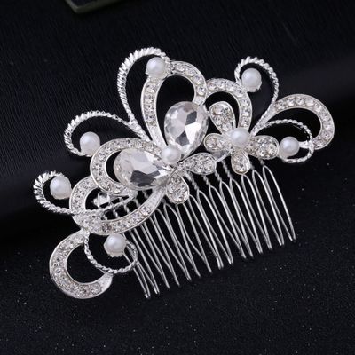 sengpan Christmas gifts for her Gold Color Wedding Hair Combs For Women Charm Pearls Crystal Bridal Hair Accessories Birthday Party Headwear Brides Tiara