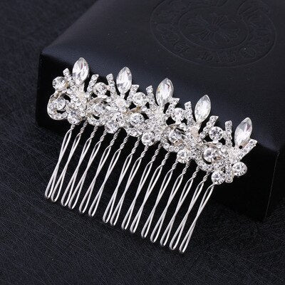 sengpan Christmas gifts for her Gold Color Wedding Hair Combs For Women Charm Pearls Crystal Bridal Hair Accessories Birthday Party Headwear Brides Tiara