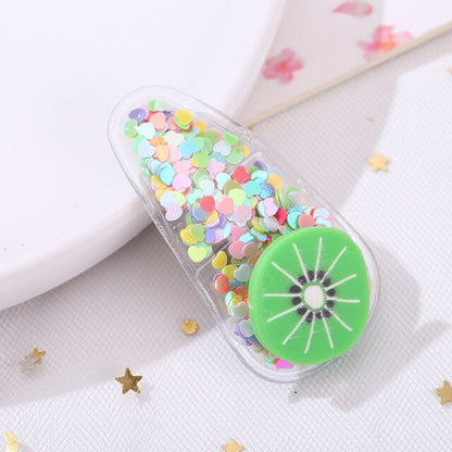 sengpan Children's Hairpin Headwear Color Quicksand Transparent Side Clip Girls Fruit Bangs Korean Cute Fashion BB Hairpin