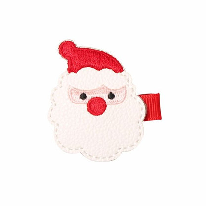 sengpan Christmas gifts ideas Christmas Sweetheart Party Hair Accessories Leather Bow Hair Clip Santa Claus Elk Hat Hairpin Children's Hair Accessories