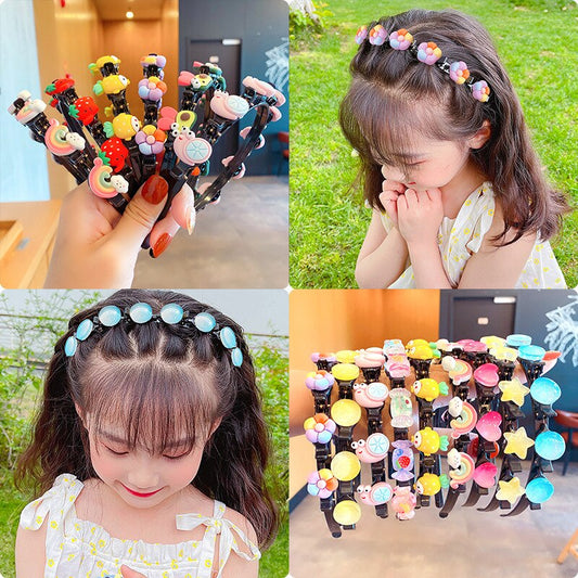 sengpan Children's Hair Accessories Girl Pressure Hair Hoop Cute Baby Broken Hair Hoop Little Girl Braided Hair Band Hair Clip Headdress