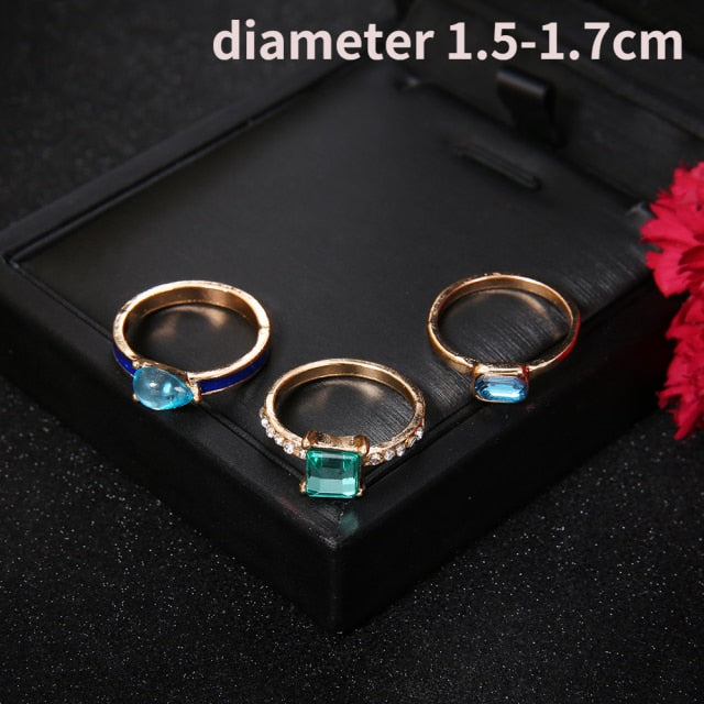 sengpan father's day gifts  15Pcs/Set Aesthatic Vintage Ring Set Man Personality Punk Set Of Ring Set Gothic Mens Rings For Women Grunge Jewelry Wholesale