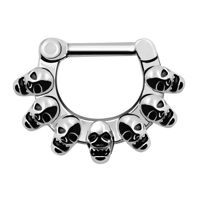 sengpan Indian Nose Piercing Septum Clicker Real Clip Rings Piercing Jewelry Septum Tribal Hoop Nose Ring Body Piercing Septo indiano