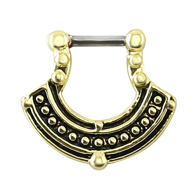 sengpan Indian Nose Piercing Septum Clicker Real Clip Rings Piercing Jewelry Septum Tribal Hoop Nose Ring Body Piercing Septo indiano