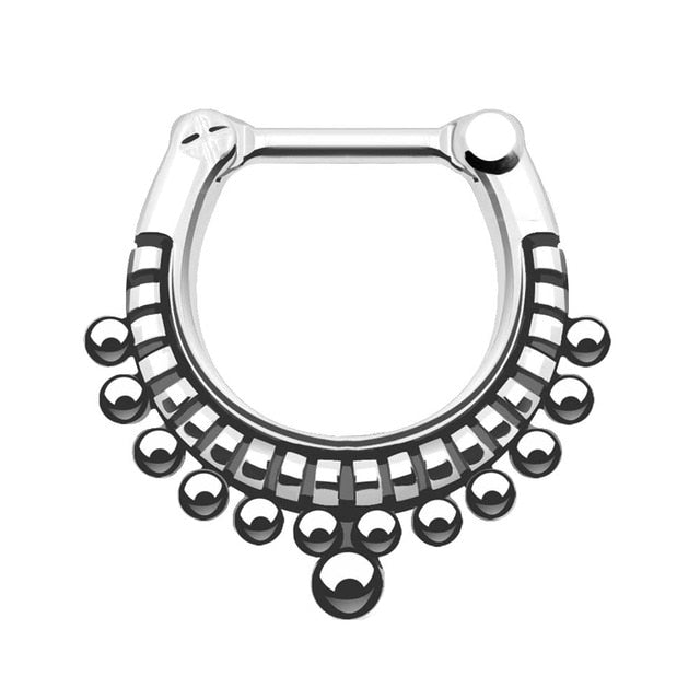 sengpan Indian Nose Piercing Septum Clicker Real Clip Rings Piercing Jewelry Septum Tribal Hoop Nose Ring Body Piercing Septo indiano