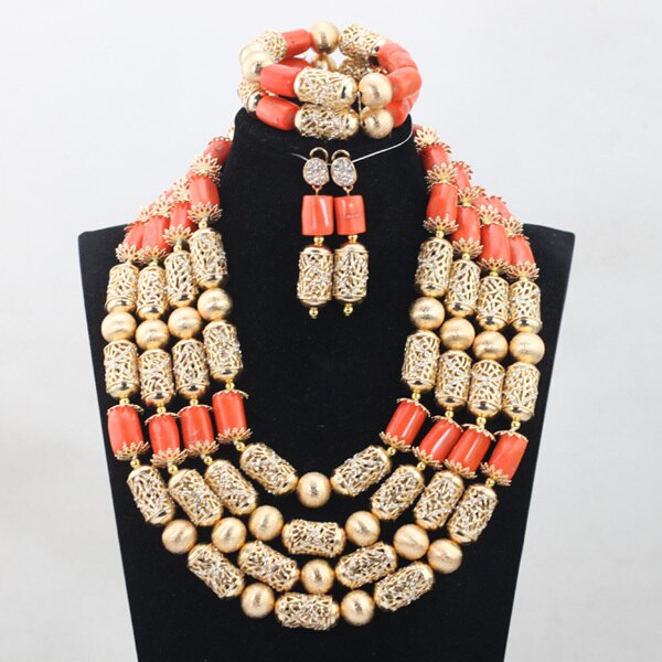 sengpan Christmas wishlist New Real Traditional Bridal Wedding Coral Celebrant White Beautiful African Nigerian Necklace Jewellery Set Free Shipping ABH480