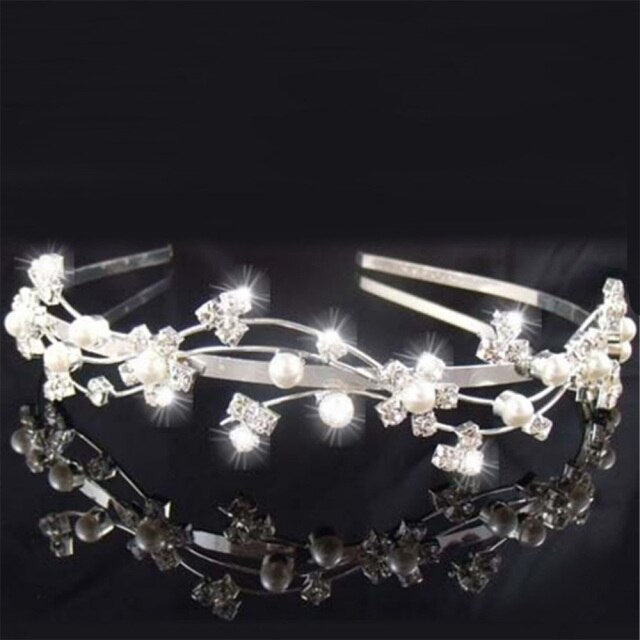 sengpan Christmas gifts for her Princess Crown Bride Tiaras Hair Comb Ornaments Jewelry Headband Crystal Pearl Wedding Crown Hairband Women Headwear