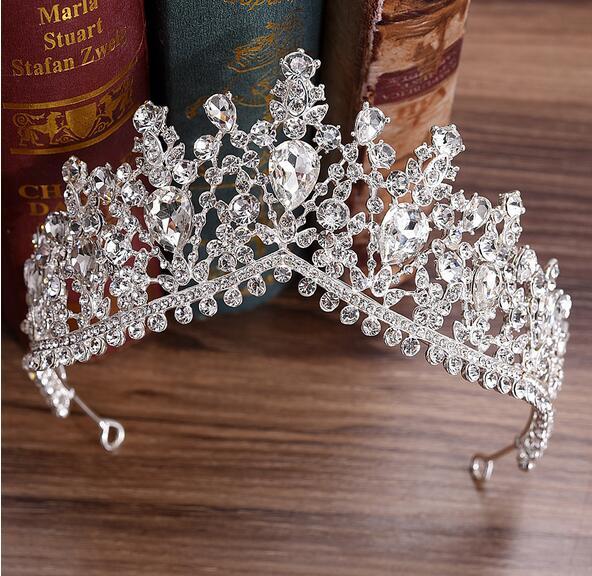 sengpan Christmas wishlist Newest Design European Red Crystal Crown Headwear Bridal Wedding Hair Accessories Jewelry Bride Tiaras Princess Crowns