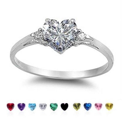 sengpan Christmas wishlist  Mood Ring with Lovely Heart Design Brilliant CZ Prong Setting Silver Plated Best Christmas New Year Gift Rings for Women