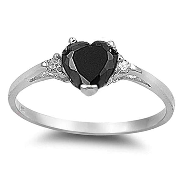 sengpan Christmas wishlist  Mood Ring with Lovely Heart Design Brilliant CZ Prong Setting Silver Plated Best Christmas New Year Gift Rings for Women