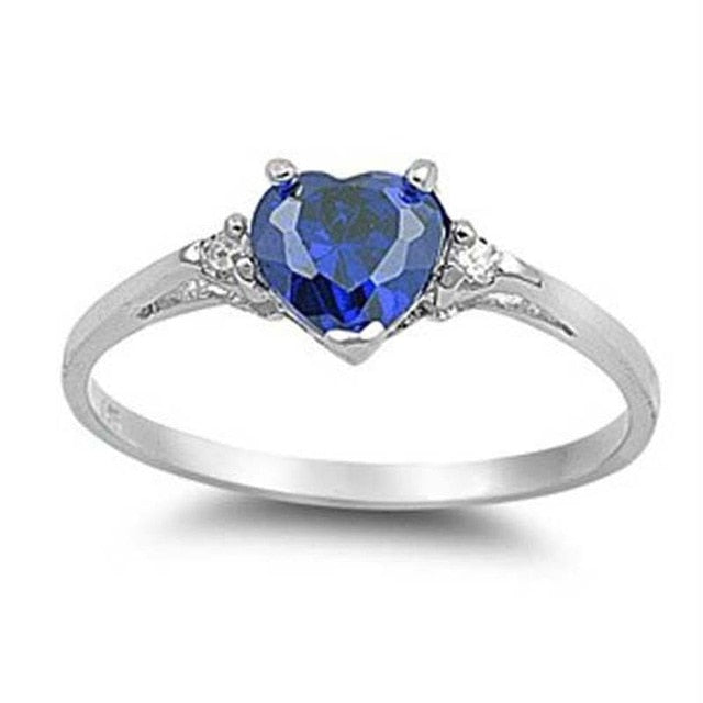 sengpan Christmas wishlist  Mood Ring with Lovely Heart Design Brilliant CZ Prong Setting Silver Plated Best Christmas New Year Gift Rings for Women