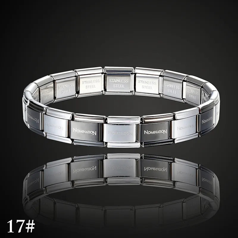 Stainless Steel Bracelet Letter And Stretch Fashion Bangle For Everybody Nomination Jewelry Style6752932