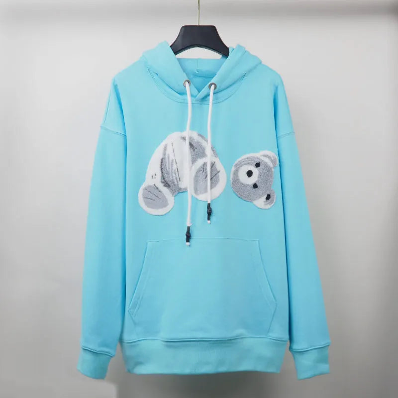 New Fashionable High Quality Hoodie Sweatshirt Worn Bear Sweatshirt Teddy Bear Fashion Loop Fabric Explosion Sweater Style Men's and Women's European Sizes S-XL