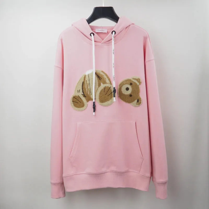 New Fashionable High Quality Hoodie Sweatshirt Worn Bear Sweatshirt Teddy Bear Fashion Loop Fabric Explosion Sweater Style Men's and Women's European Sizes S-XL