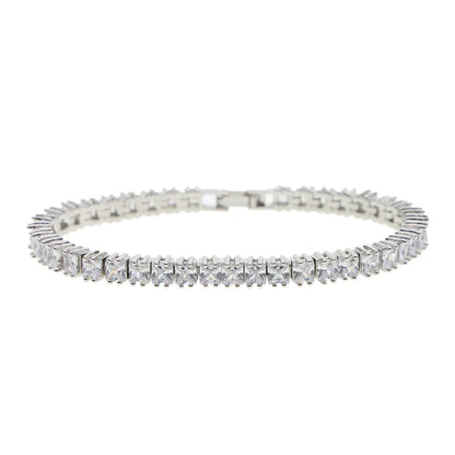 fashioh hip hop 5mm cz tennis bracelet zircon beads men bangle chains strand bracelets for women pulseiras bijoux silver crystal bracelets