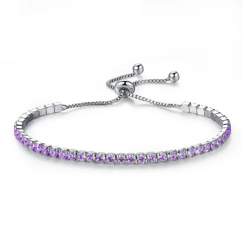 Silver Plated Bracelets Full Diamond Crystal Chain Fit pandora Rhinestone Bangle Bracelet Women Female Gift BR002