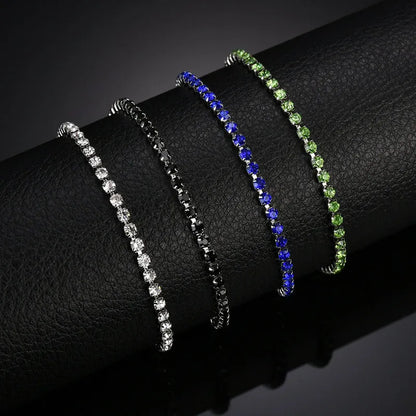 Silver Plated Bracelets Full Diamond Crystal Chain Fit pandora Rhinestone Bangle Bracelet Women Female Gift BR002