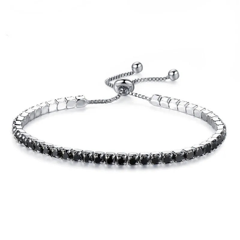 Silver Plated Bracelets Full Diamond Crystal Chain Fit pandora Rhinestone Bangle Bracelet Women Female Gift BR002